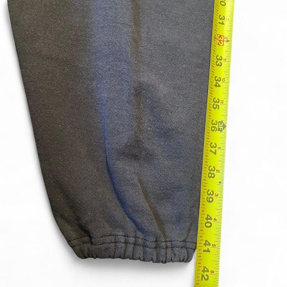 Vintage 90s Usa Made Cheetah Blank Black Cuffed Sweatpants Sz L READ DESC - Picture 6 of 6